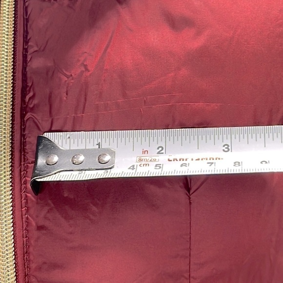 Michael Kors Packable Quilted Down Puffer Jacket Red XS Hooded Lightweight Coat - Picture 8 of 17